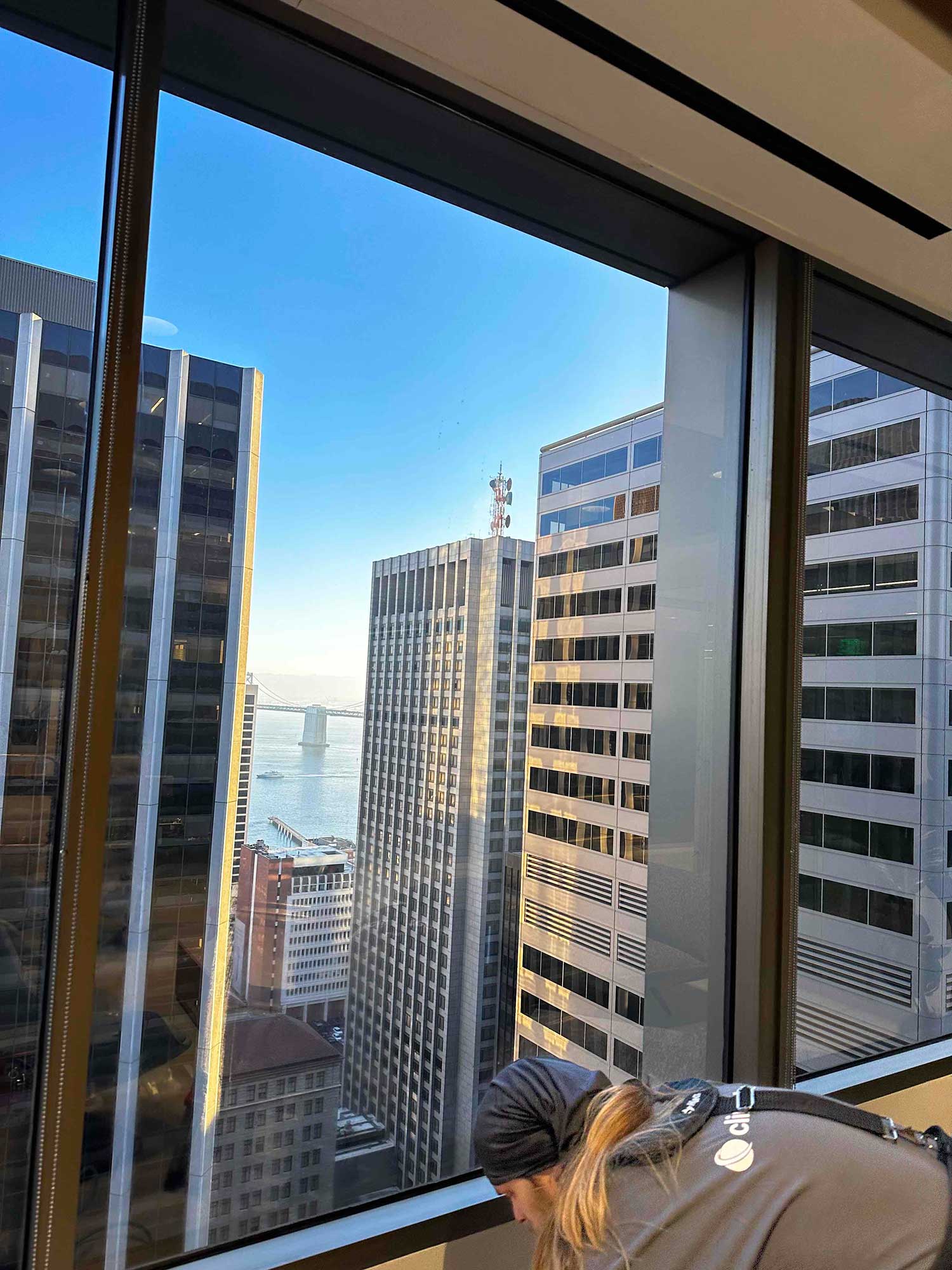 CliimatePro installs window tint in an office in San Francisco. Window film reduces glare, UV rays, and eye strain. Get a free estimate today.