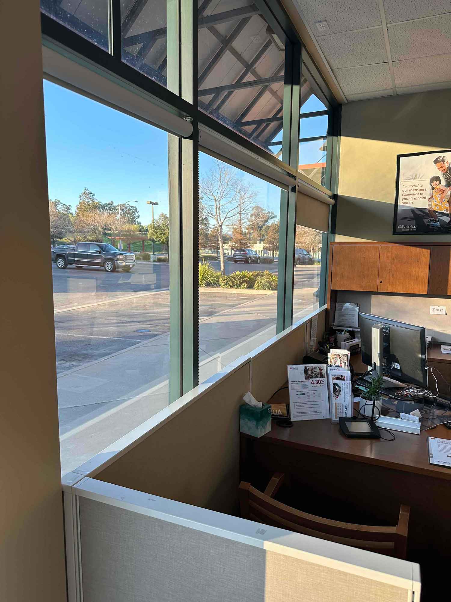 A Livermore, CA, credit union is transformed with 3M Night Vision window film, by ClimatePro.  Get a free estimate for your business in Northern California today.