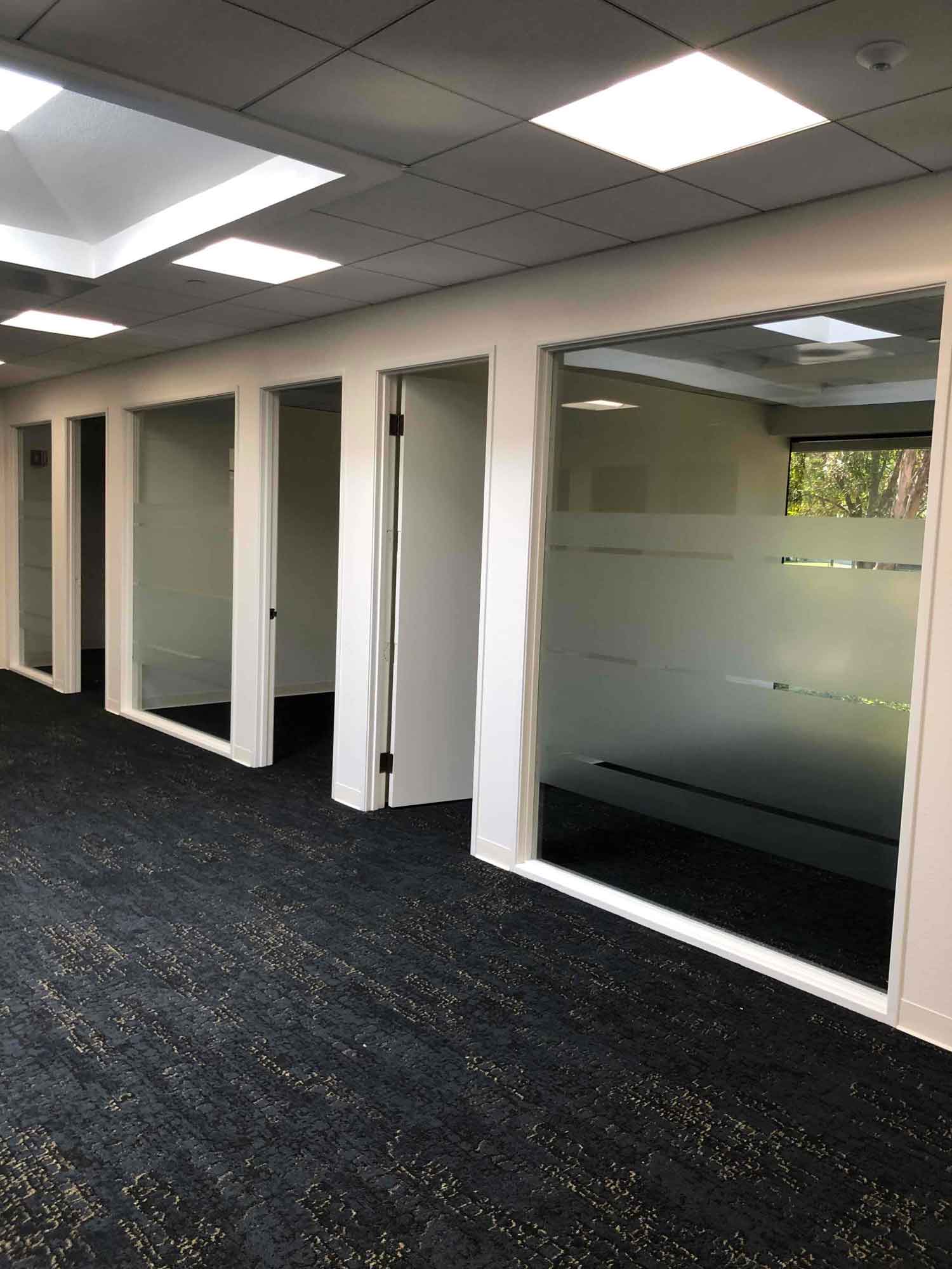 This office in Windsor, CA had the ClimatePro team install 3M Fasara Oslo decorative film on the interior windows and doors