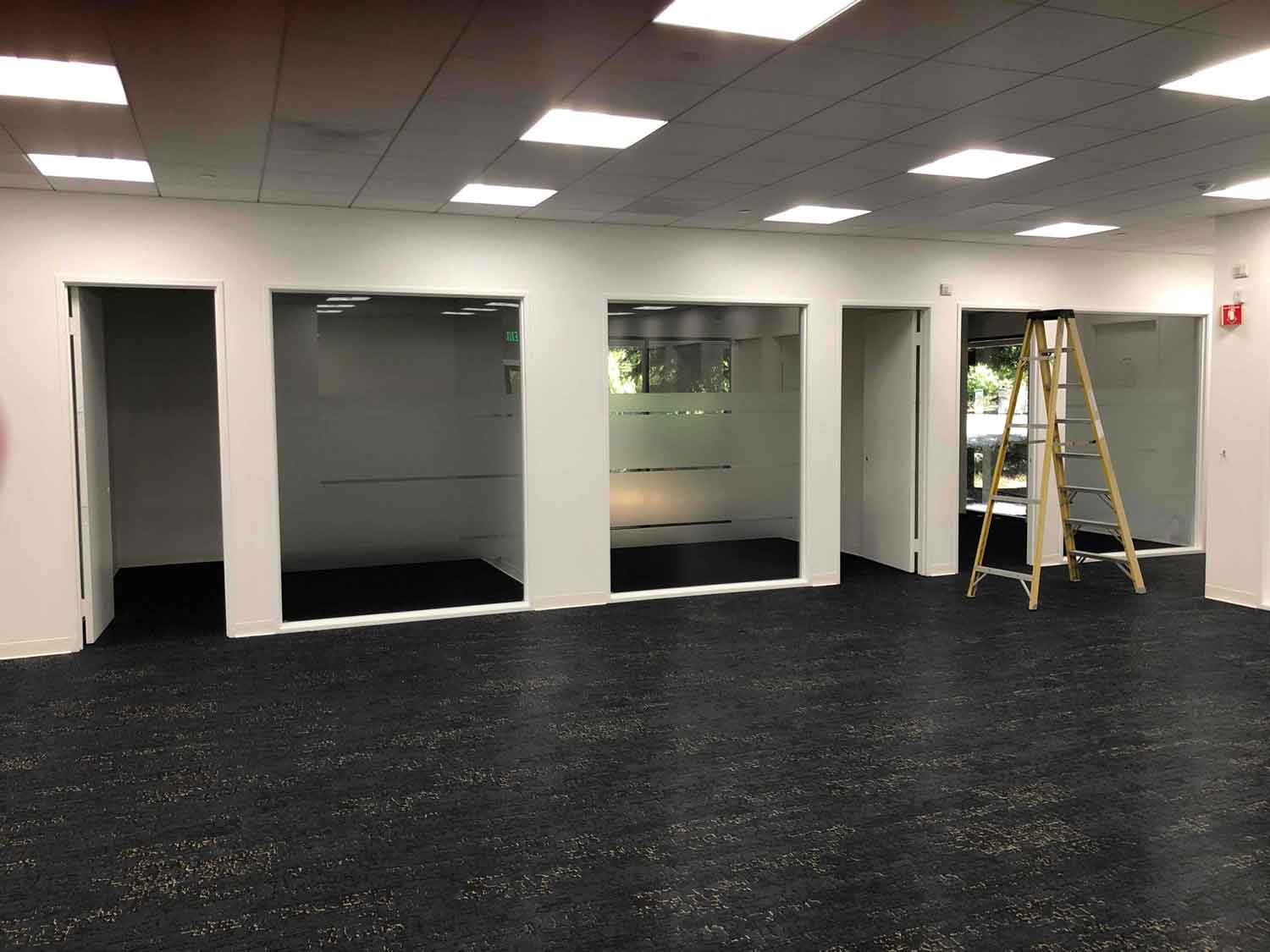 This office in Windsor, CA had the ClimatePro team install 3M Fasara Oslo decorative film on the interior windows and doors