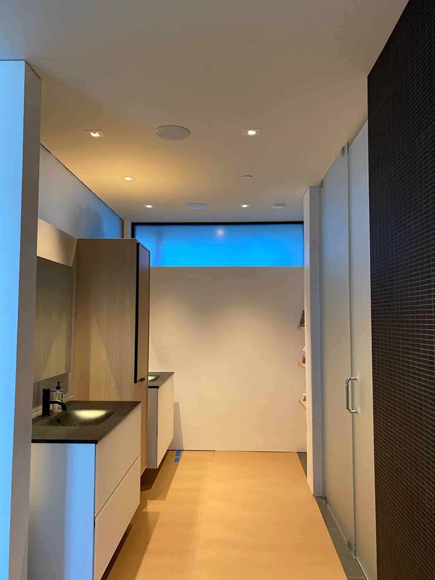 3M Fasara Matte Crystal film transform this Tiburon bathroom and closet. Installed by ClimatePro.