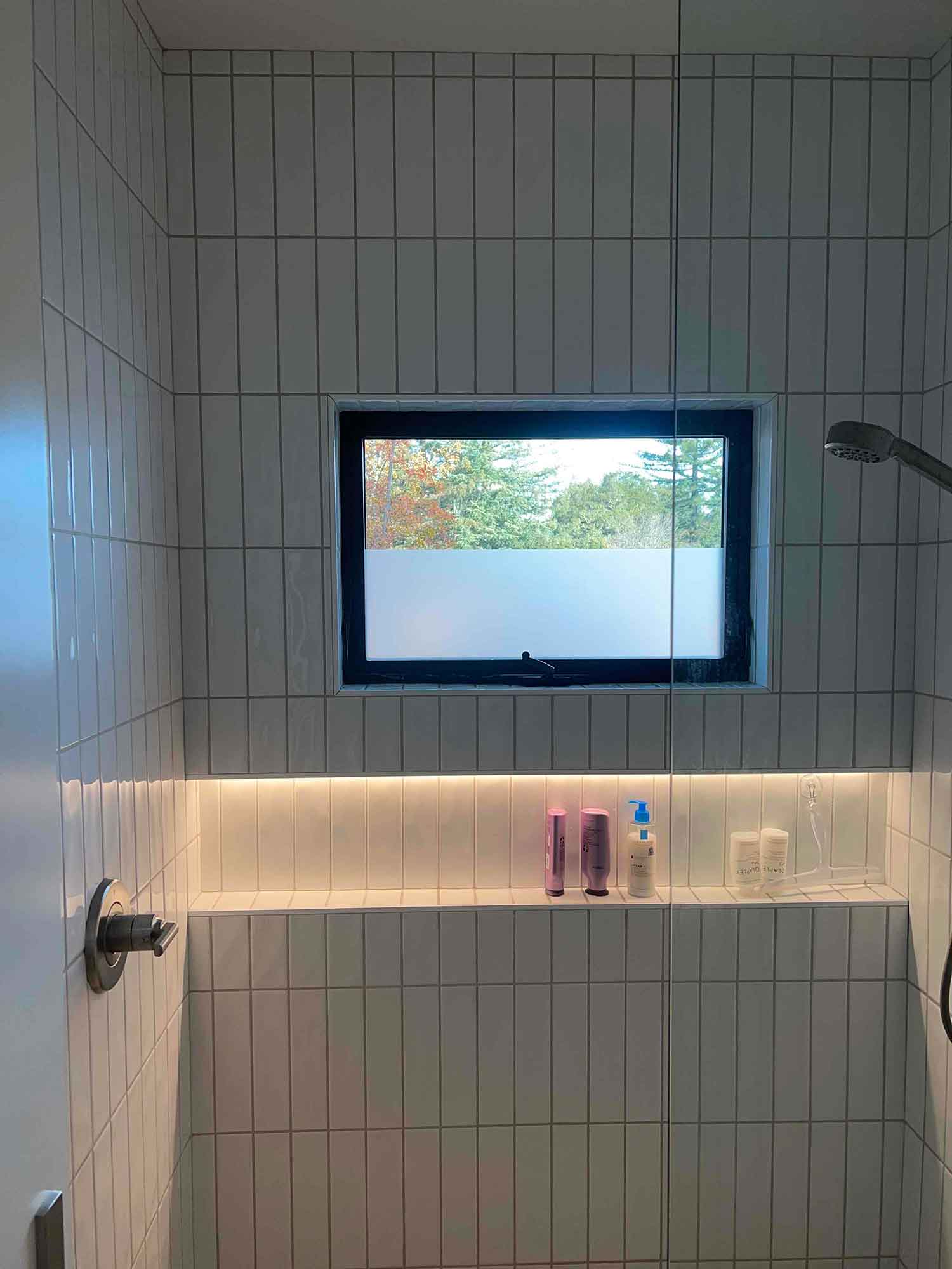 ClimatePro installed 3M privacy window tint in this bathroom in St. Helena, CA.
