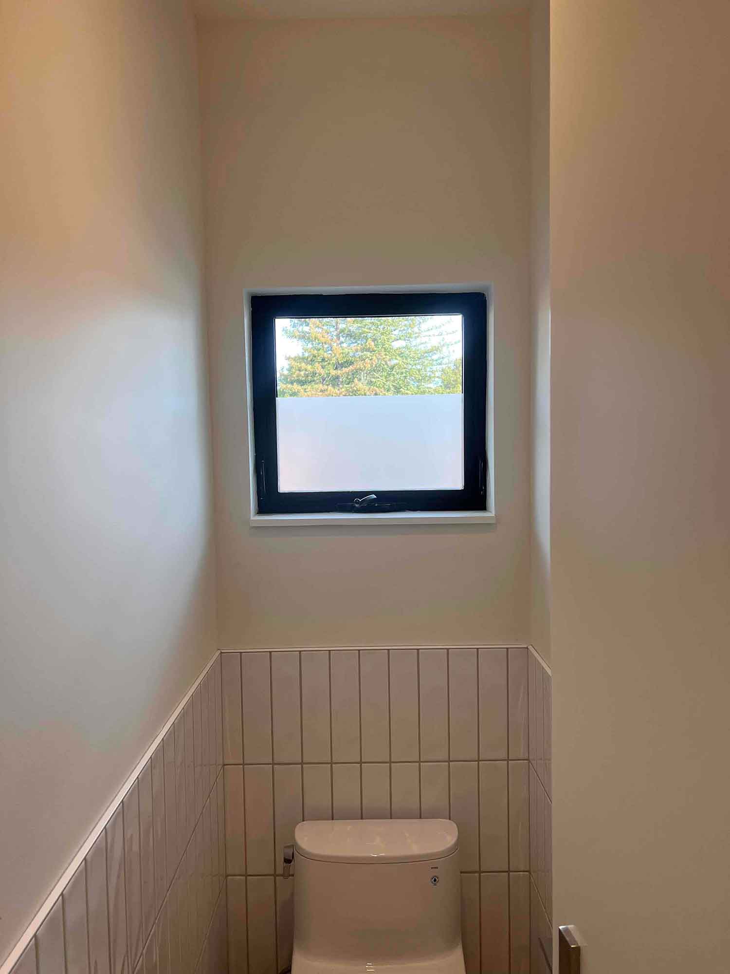 ClimatePro installed 3M privacy window tint in this bathroom in St. Helena, CA.