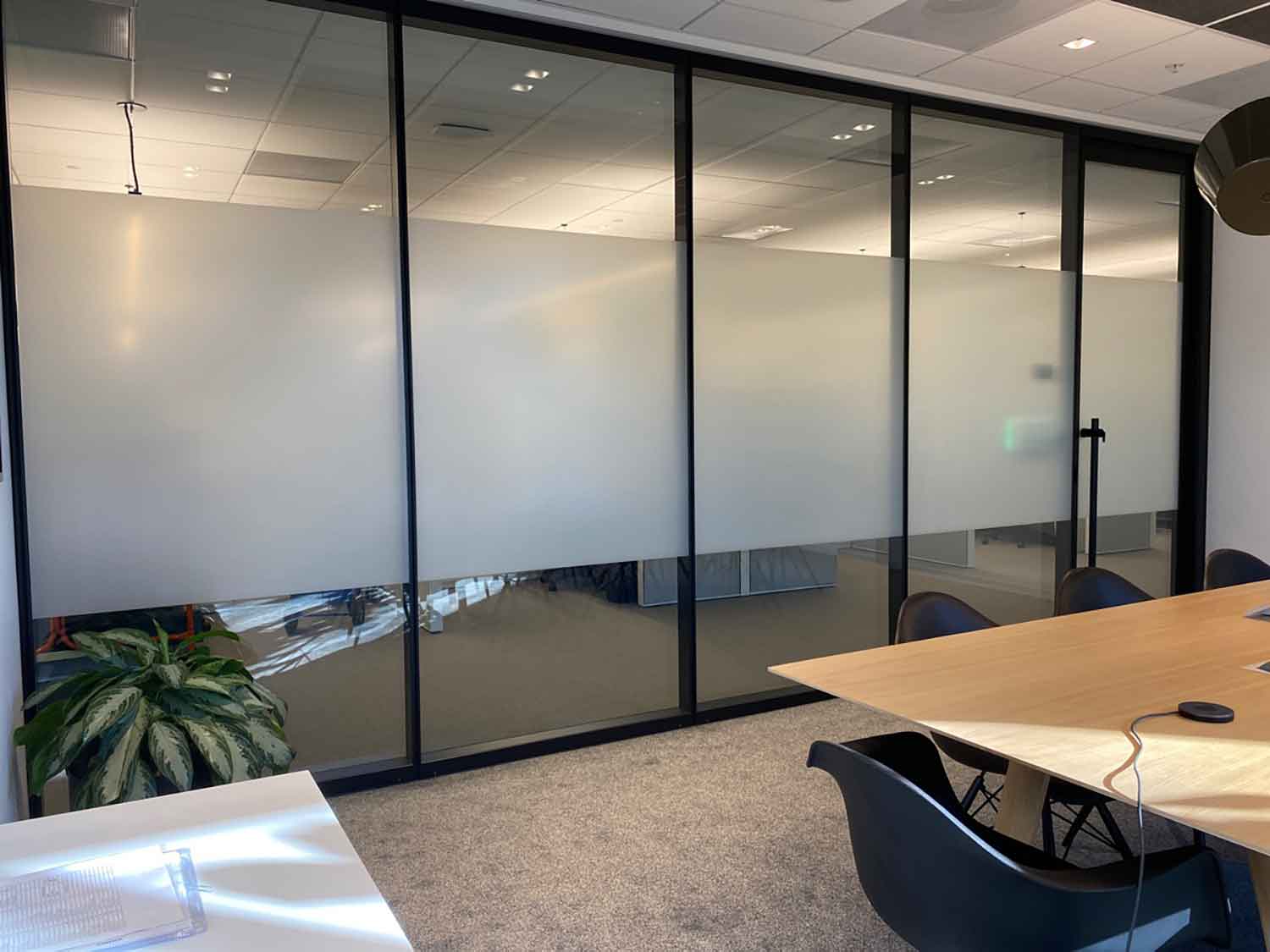 The ClimatePro team installed a band of 3M privacy window tint to this office in Novato, CA.