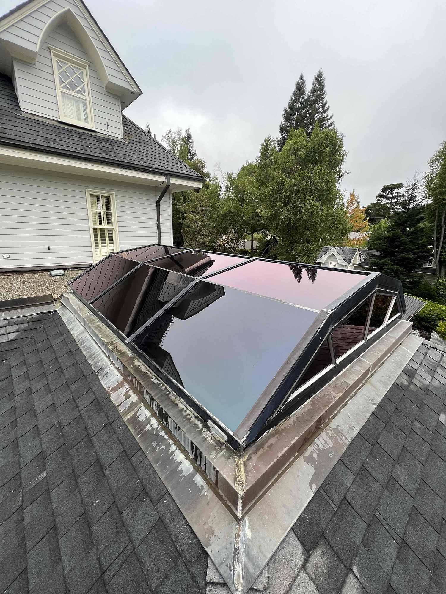 Exterior Window Film for Skylights in a San Rafael, CA Home, installed by ClimatePro. Get a free estimate in the San Francisco Bay Area today.