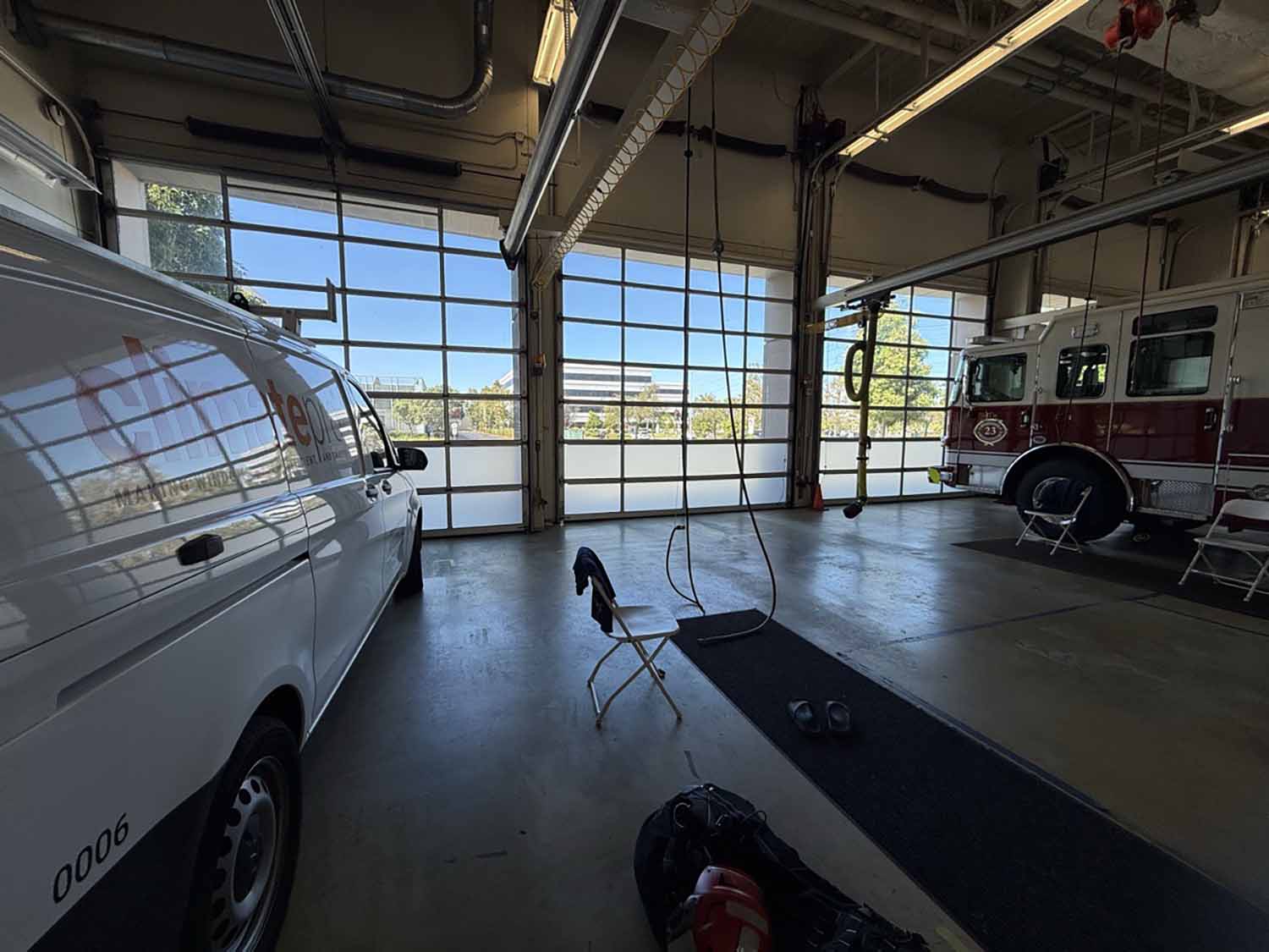 Privacy Window Film Installation at San Mateo Fire station | ClimatePro