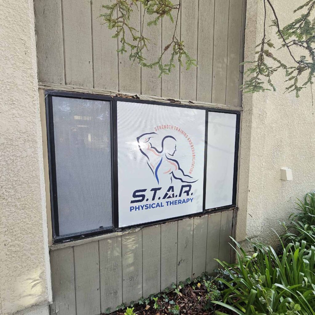 ClimatePro installed both frosted film and custom graphics for this physical therapy business in Redwood City, CA.