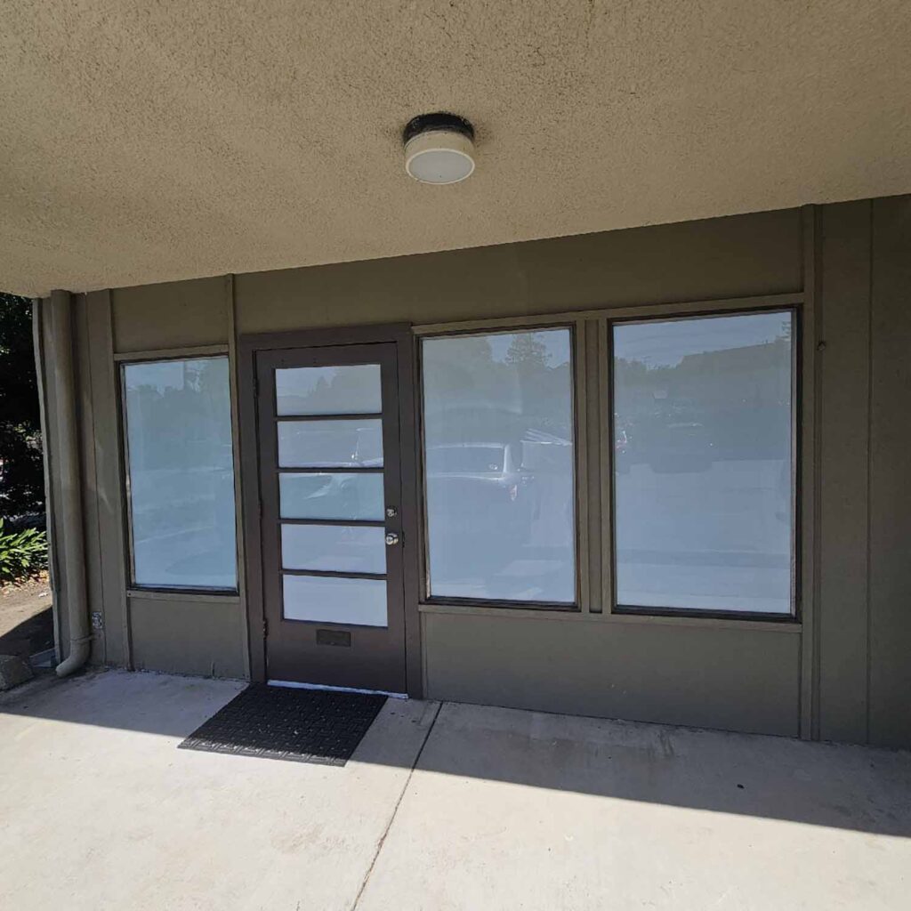 ClimatePro installed frosted film for this physical therapy business in Redwood City, CA.