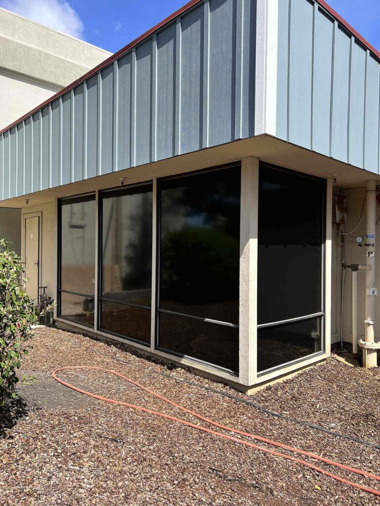 A professional installation of blackout window film can provide privacy and sun control.