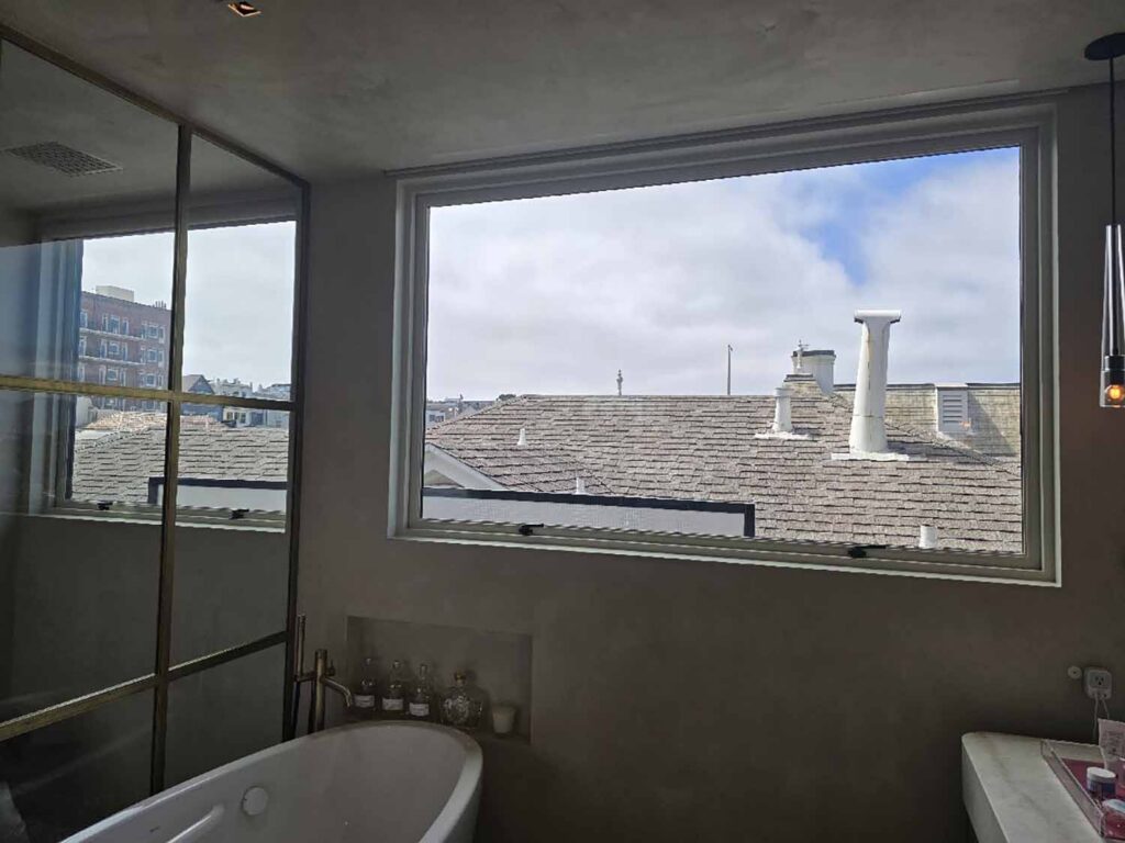 3M Prestige 70 is an excellent choice for luxury bathroom because it blocks heat and UV rays without sacrificing the natural daylight homeowners love.