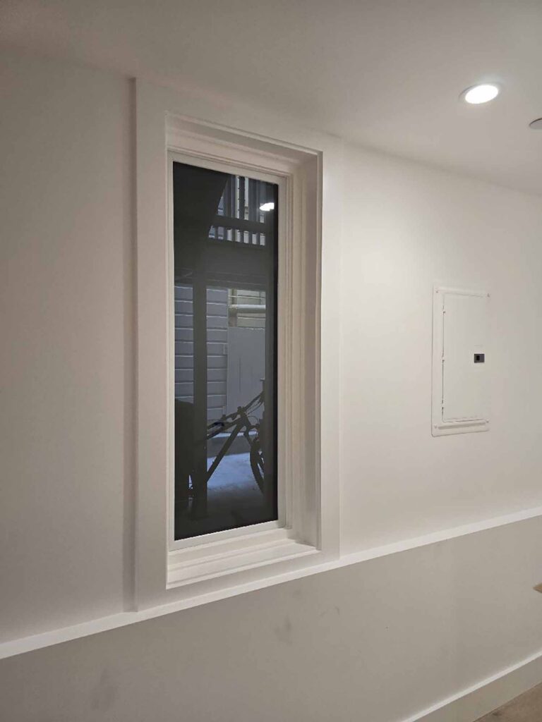 Ground-floor windows are among the most common points of entry during residential break-ins. This bedroom window was reinforced with 3M Security Window Film to strengthen the existing glass while maintaining clear views and a clean, modern look.